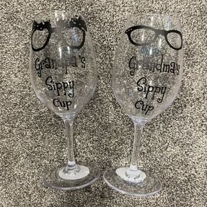 Grandpa and grandma sippy cup wine glasses